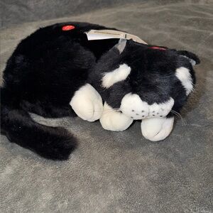 COLLECTIONS Etc PURRING MEOWING CAT Black & White 13013 Plush Life Like 12”